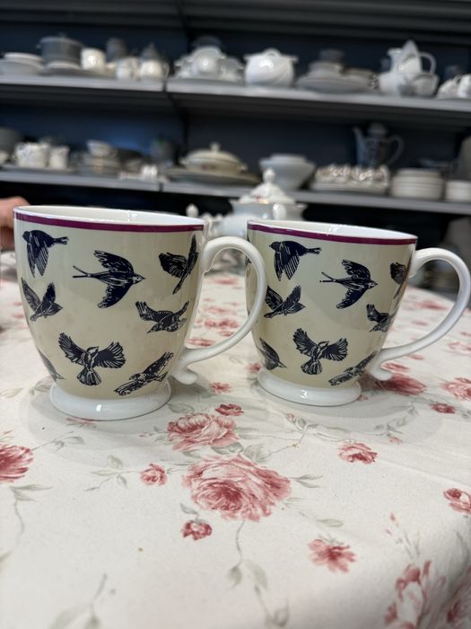 Kubek porcelanowy do kawy herbaty motyw ptak ptaki
