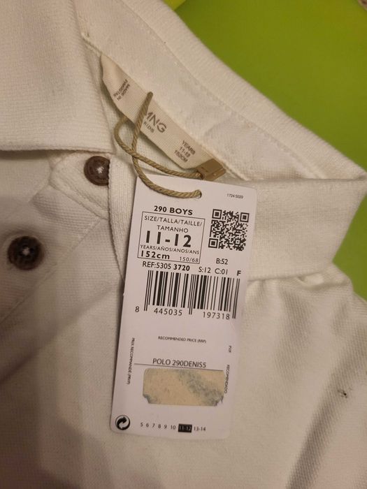 Koszula  polo 152 biała Mango