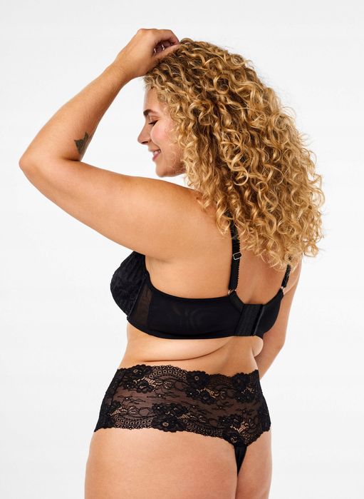 Zizzi 110e Koronkowy Seksowny Biustonosz Stanik Ze Zdobieniem