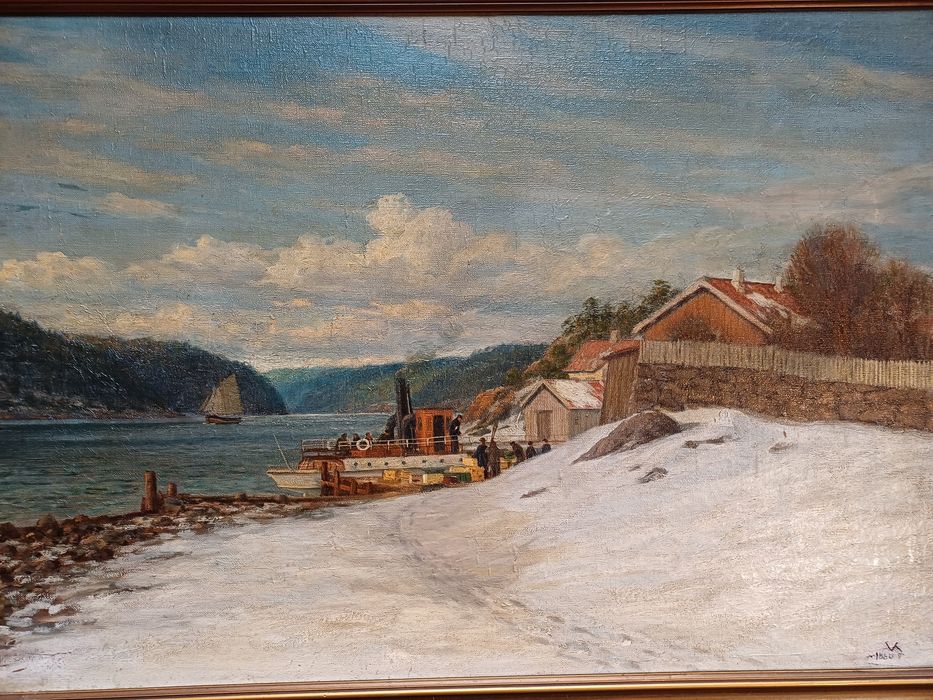 Stary obraz na płótnie sygnowanyStary obraz na płótnie sygnowany