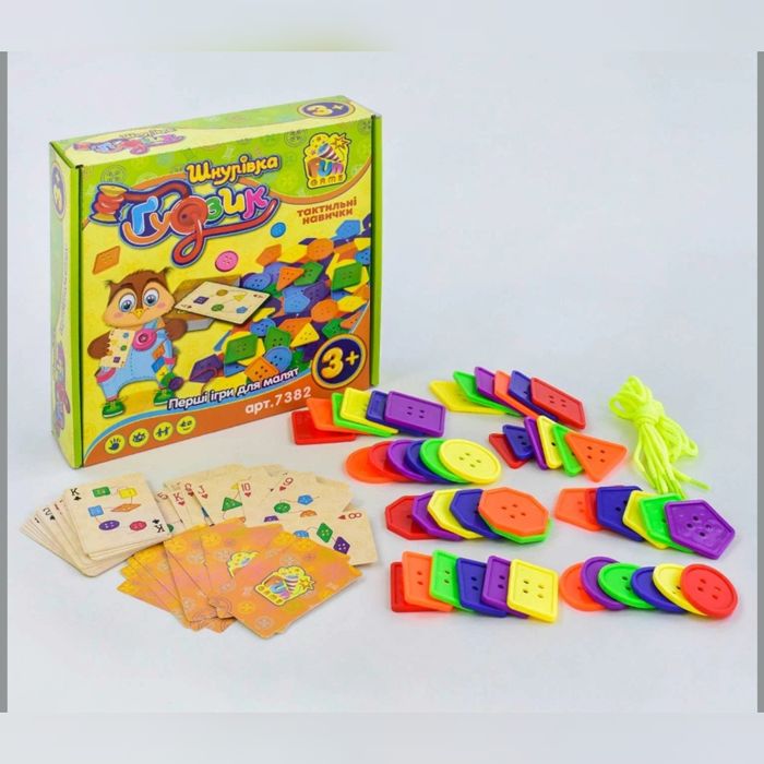 Гра Шнурівка Ґудзик "4FUN Game Club" картки з завданнями