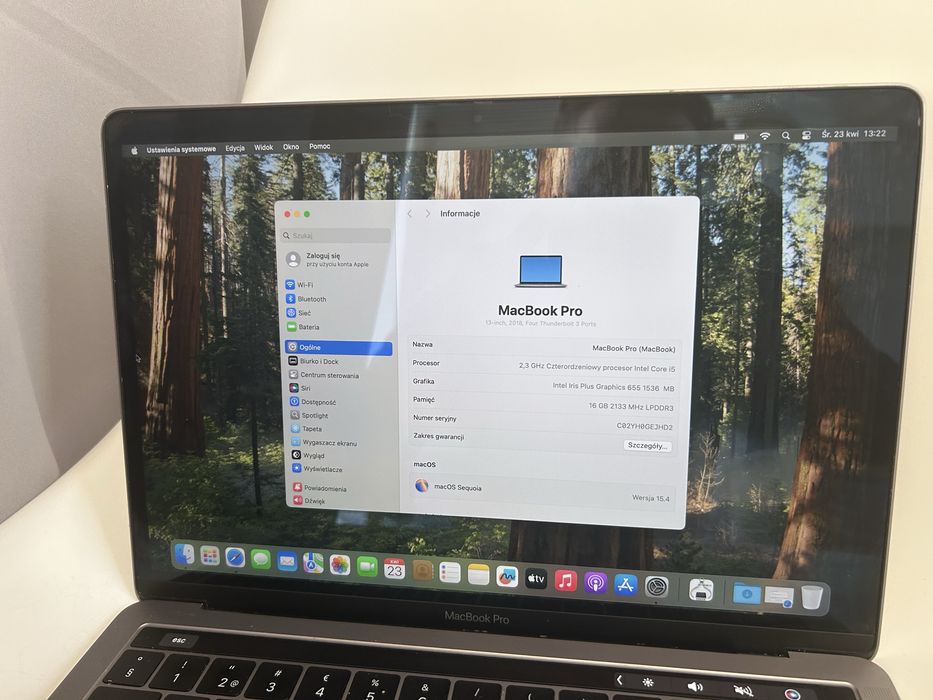 Apple MacBook Pro A1989 i5 16GB 512SSD BEZ BLOKAD TouchBar