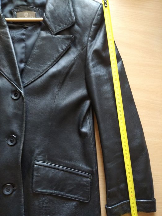 Пиджак кожаный S женский, піджак жіночий шкіра