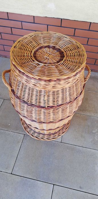 koszyk wiklinowy na bieliznę zabawki rattanowy pranie ubrania pojemnik