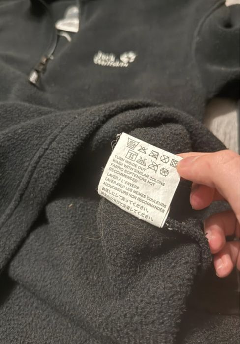 Jack Wolfskin Sweter Polar Czarny Ciepły Rozpinany