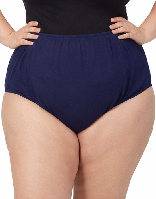 Majtki wysoki stan, granatowe , bawełna, Plus Size 50-56 , biodra do 150cm