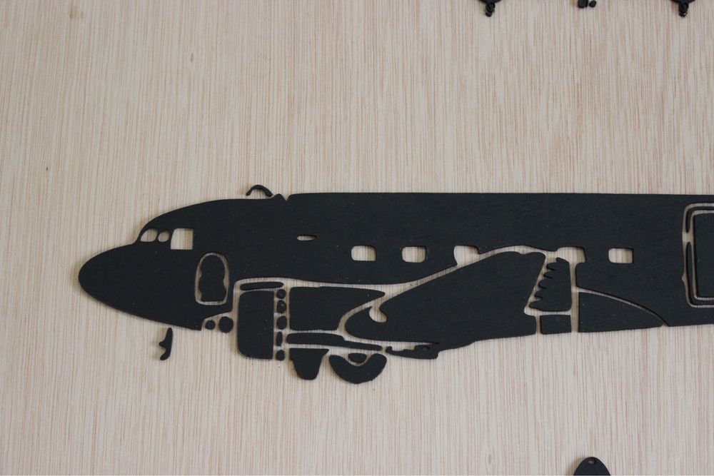 Quadro madeira aviao Douglas DC 3