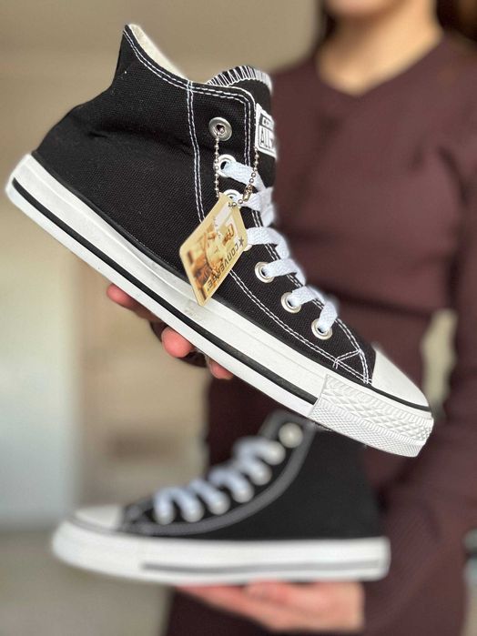 Converse All Star Chuk Tailor високі коверси чорні НАЛОЖКА