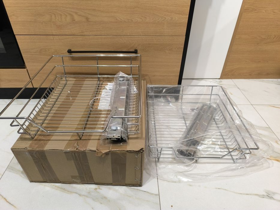 Dwie 2 nowe szuflady teleskopowe cargo kuchenne wysuwane z szynami