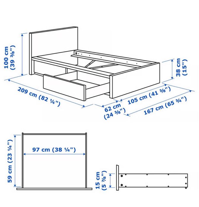 Cama de solteiro com colchão