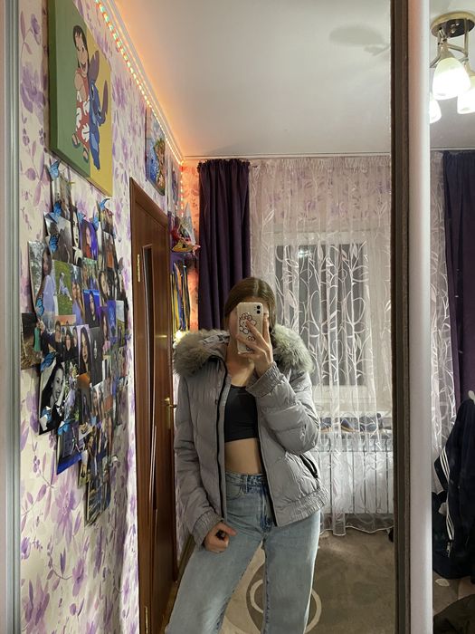 Куртка зима-весна-осінь, розмір M-L, колір сірий