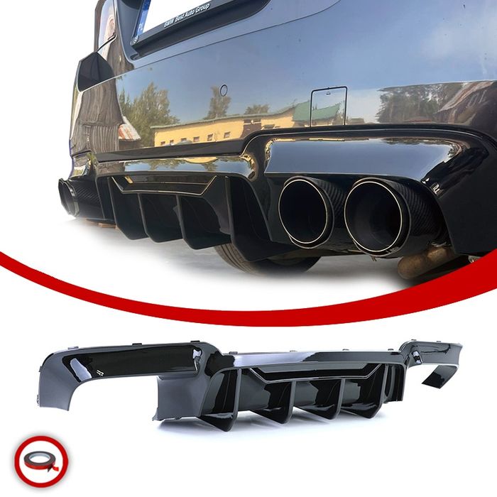 BMW F10 F11 Dyfuzor Dokładka Tylnego Zderzaka M-Pakiet Czarny Połysk