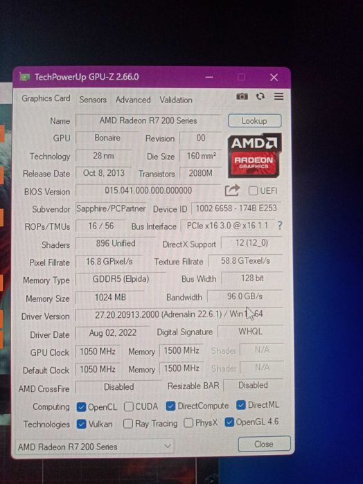Комплект на АМ3+ FX 6100 + R7 260x + 4gb DDR3