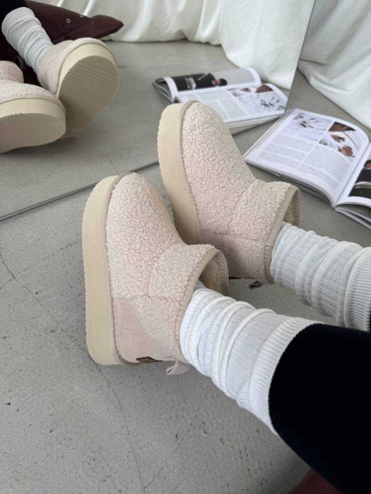 Уггі UGG Ultra Mini Platform Teddy Sand premium угги