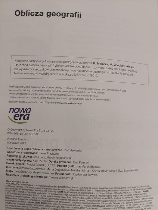 Oblicza geografii rozszerzona 1 karty pracy