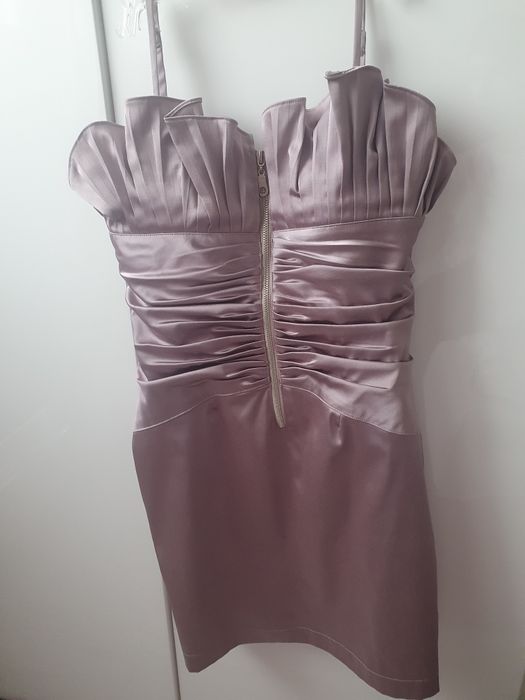 Sukienka Verra Lucci S, studniówka, wesele, złamany brudny róż/ fiolet