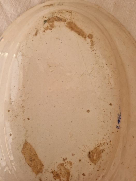 Conjunto de 2 Pratos Antigos +travessa  em Faiança Portuguesa