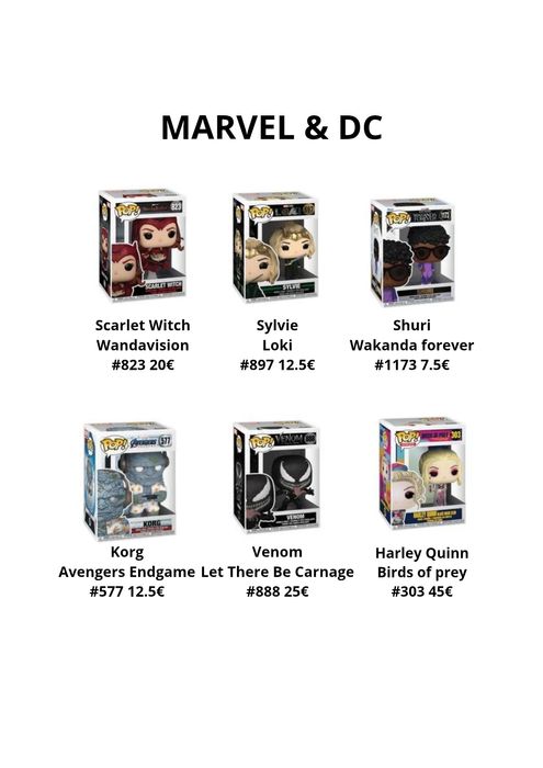 Funko pops Marvel & Dc