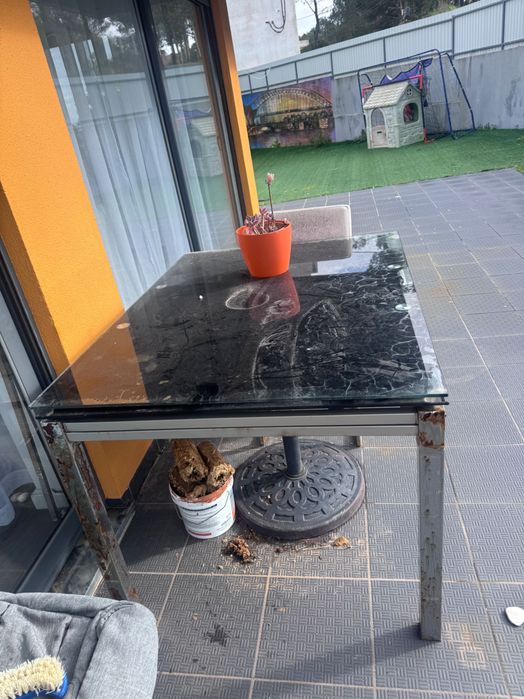 Mesa cozinha vidro extensível