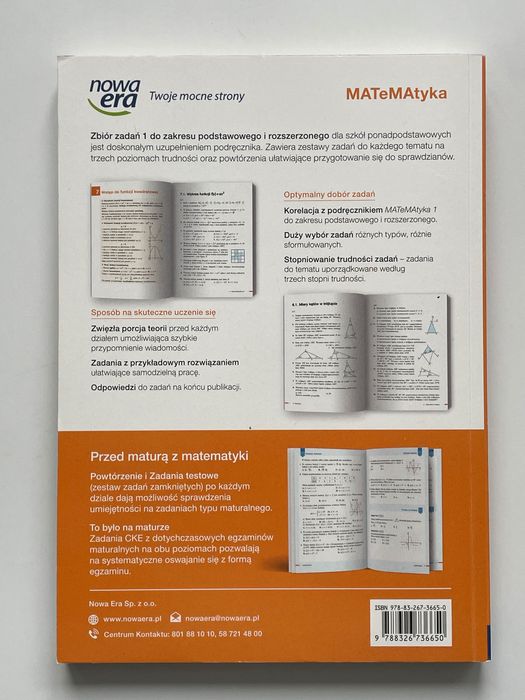 Matematyka zbiór zadań Nowa Era 1