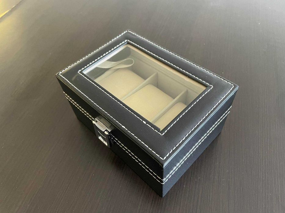 Etui na 3 zegarki, czarne, nowe