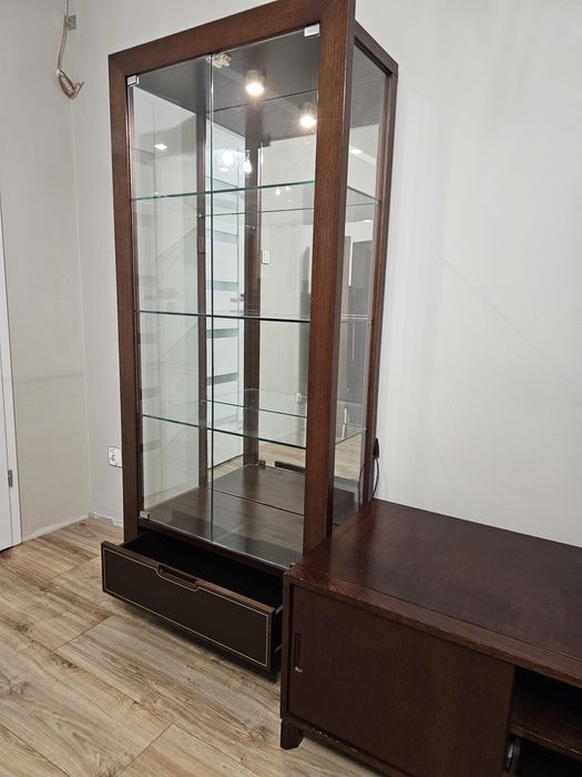 Komplet mebli salonowych – ciemny brąz