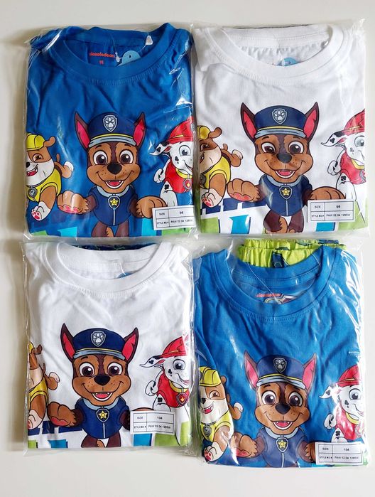 Piżama chłopięca Psi Patrol PAW biało-granatowa 116