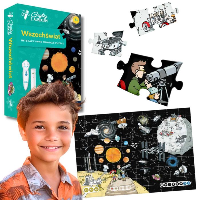 Czytaj z ALBIKIEM Interaktywne Puzzle Edukacyjne Wszechświat ALBIK 5+