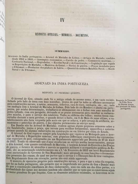 Inquérito acerca das Repartições de Marinha (1856)