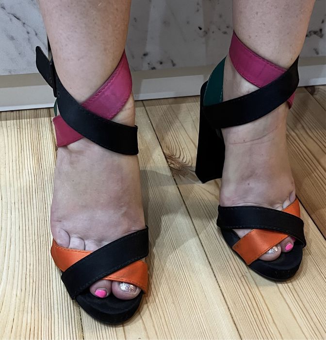 Eleganckie buty kolore paski Zara Woman rozm 36