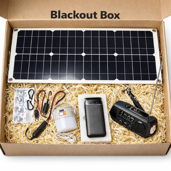 Набір світла: сонячна панель, повербанк, ліхтар, динамо-машина