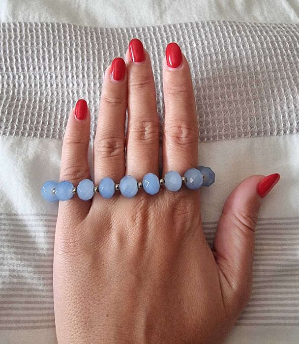 Pulseira com pedras azuis