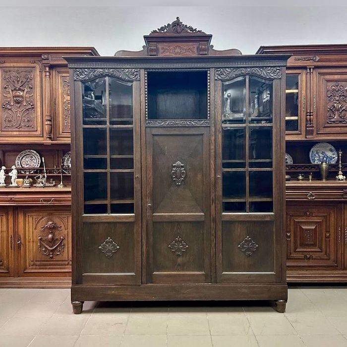 Антикварна шафа дерево шкаф бібліотека 3735