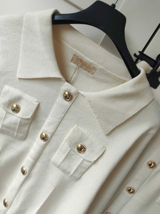 Extra komplet spódnica midi maxi sweter dzianina knit wiskoza