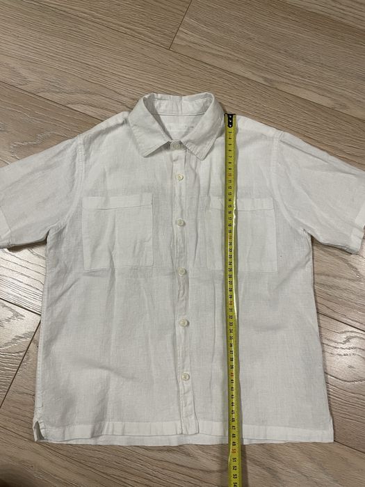Біла лляна сорочка Zara 7 років 122 см