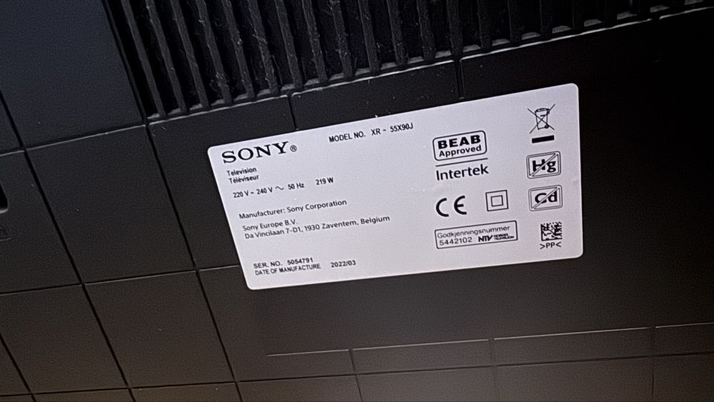 TV Sony Bravia X90J 4K UHD 55’’