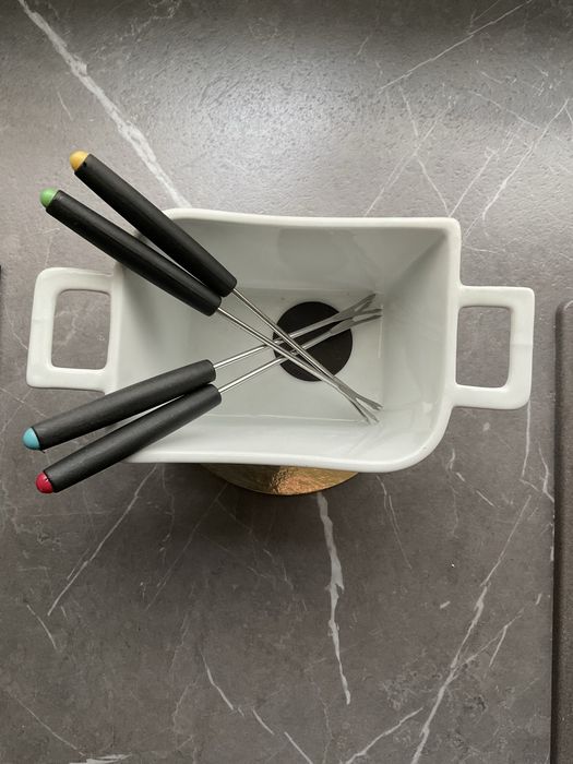 Zestaw do fondue czekoladowego + widelczyki - nowy
