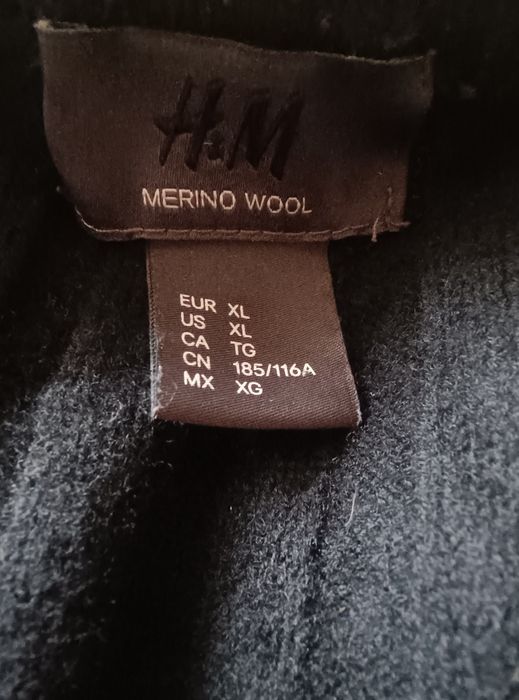 Sweter męski H&M wełna merino XL