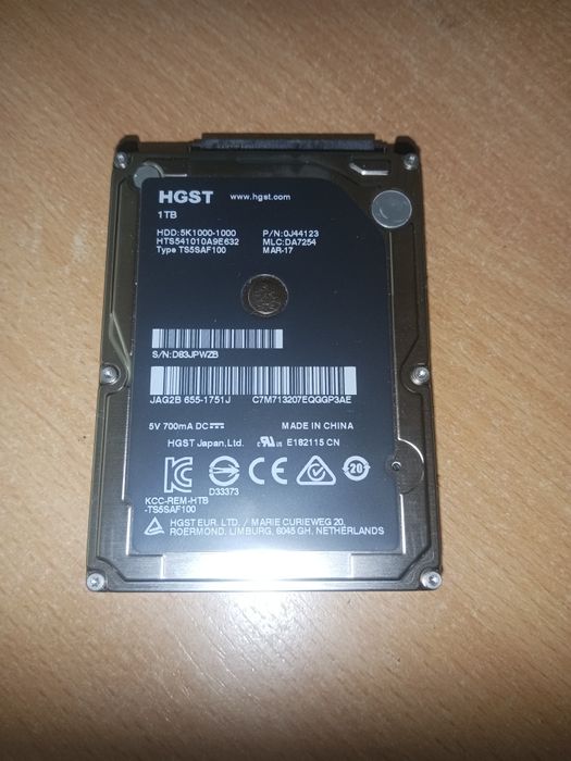 Жесткі диски  Hdd 2.5 Sata 1tb