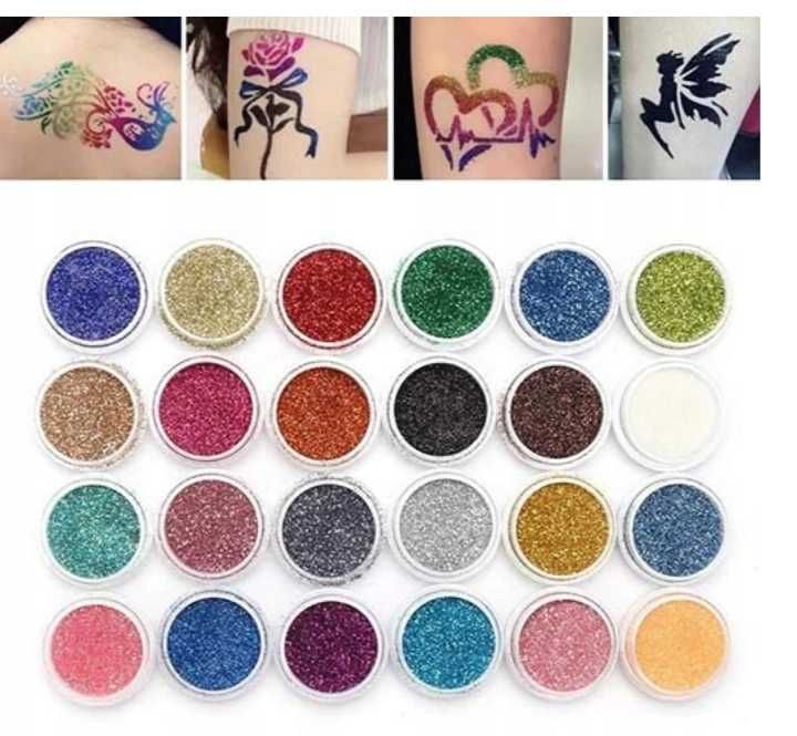 Zestaw do tatuaży brokatowych – kreatywna zabawa dla dzieci