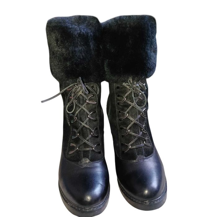 Полусапожки-чобітки жіночі зимові натуральні шкіра, замш, хутро 39