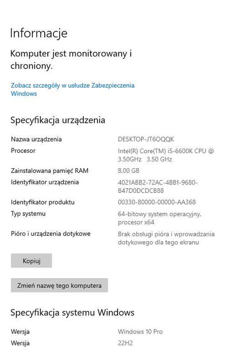 Komputer Gamingowy | MSI RX 480 | i5 6600k | 8GB RAM | 250GB SSD