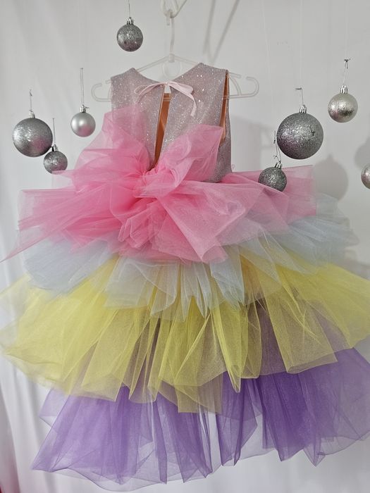 Платье единорога Платье Радуга Платье разноцветное платье на утриник