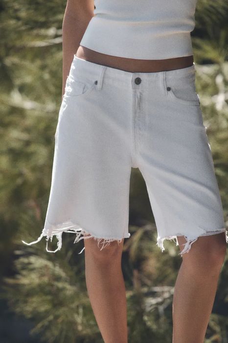 Білі шорти Zara середня посадка