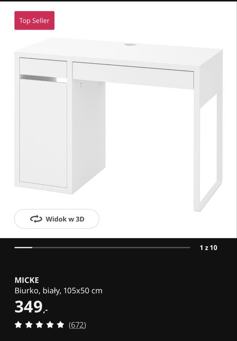 Biurko Ikea.