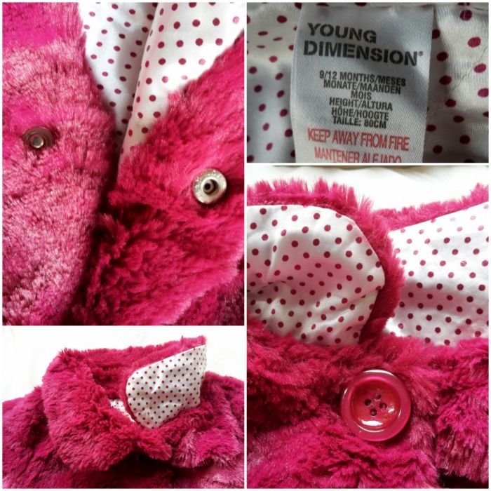 r. 80/86 futerko przejściowe kożuszek Young Dimen. RÓŻOWY BORDO