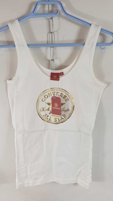 converse BLUZKA DAMSKA ROZMIAR 36/s top  biała ze złotym