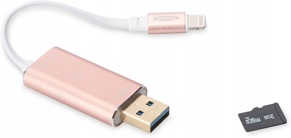 czytnik microsd zewnętrzny ednet apple lightning łatwy w obsłudze