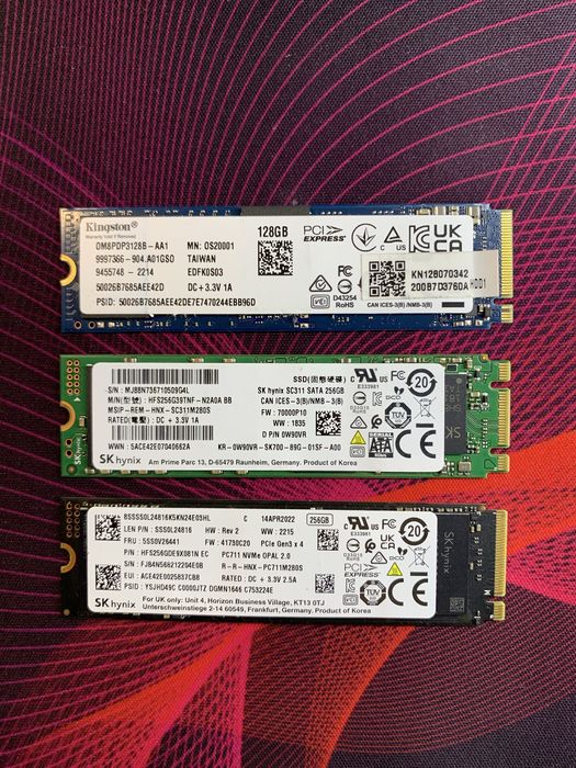 SSD m2 SATA nvme 128,256 Gb/DDR4-4Gb