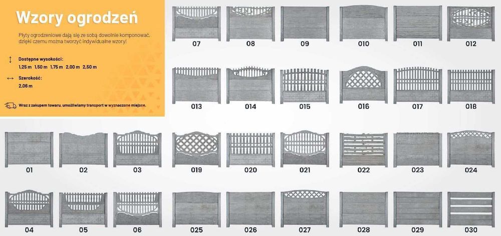 OGRODZENIA BETONOWE nowoczesne 1,5M ogrodzenie Tranport  HDS
